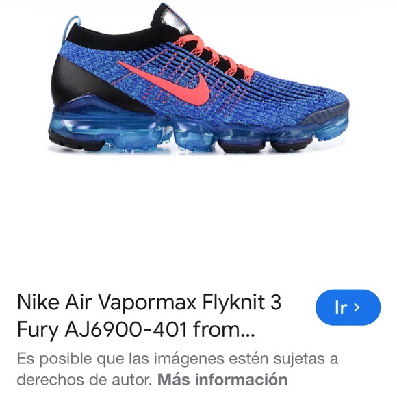 Nike Kids Flyknit VaporMax 3 in Blue with Coral Swoosh